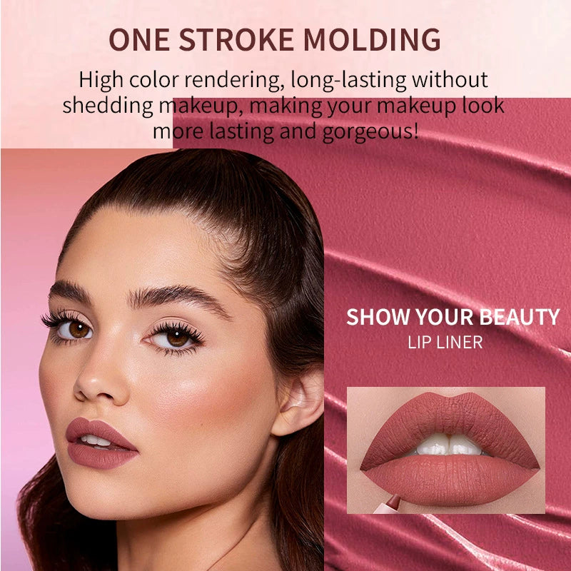 6 Piece Waterproof Lip Liner Pencil Set, Transfer Proof, Long Lasting, Easy to Apply, Smooth and Moisturizing